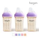 헤겐 애착젖병 PPSU 240ml 트리플팩(3P)(젖꼭지 2단계 포함)(색상선택)★보관뚜껑 1P 증정(컬러랜덤)