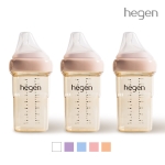 헤겐 애착젖병 PPSU 240ml 트리플팩(3P)(젖꼭지 2단계 포함)(색상선택)★보관뚜껑 1P 증정(컬러랜덤)