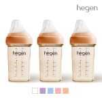 헤겐 애착젖병 PPSU 240ml 트리플팩(3P)(젖꼭지 2단계 포함)(색상선택)★보관뚜껑 1P 증정(컬러랜덤)