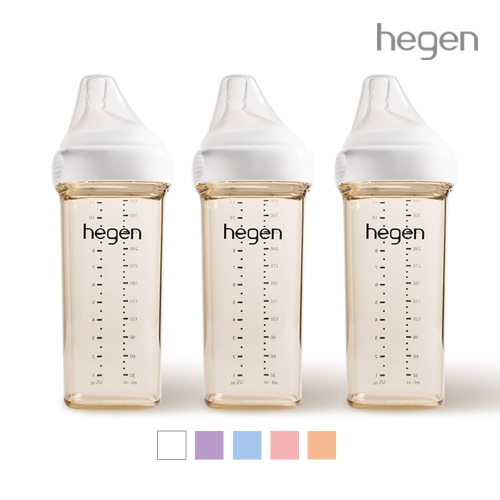 헤겐 애착젖병 PPSU 330ml 트리플팩(3P)(젖꼭지 3단계 포함)(색상선택)★보관뚜껑 1P 증정(컬러랜덤)