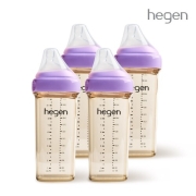 헤겐 컬러젖병 PPSU 330ml 쿼드라팩(4P) 퍼플 (젖꼭지 3단계 포함)★V3 빨대&스파우트 뚜껑 증정(컬러랜덤)