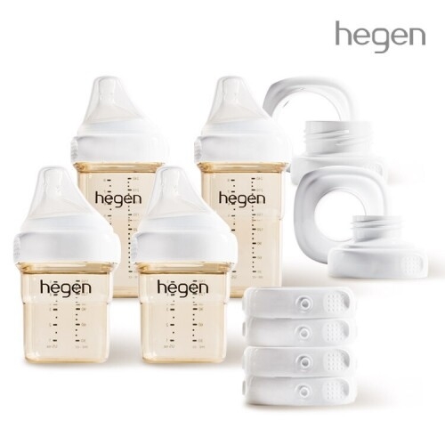 [올인원 출산준비세트] 헤겐 젖병 PPSU 150ml 2P+ 240ml 2P+ 보관뚜껑 4P+ 유축기 호환어댑터2P(사이즈선택)