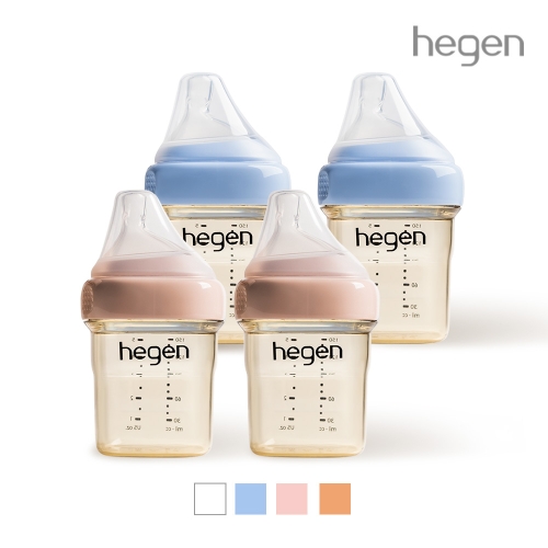헤겐 컬러젖병 PPSU 150ml 쿼드라팩(4P) 색상선택 (젖꼭지 1단계 포함)
