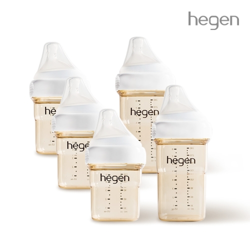 [베스트셀링 SET]헤겐 애착젖병 150ml 3P + 240ml 2P 세트(젖꼭지포함)(색상선택)★보관뚜껑 1P 증정(컬러랜덤)