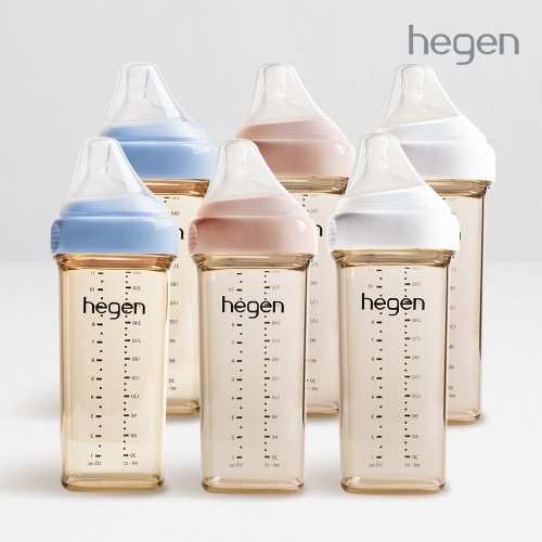 헤겐 분유 수유 패키지 3(젖병 330ml 6P)(젖꼭지 3단계 포함)(컬러선택)★V3 빨대&스파우트 뚜껑 증정(컬러랜덤)