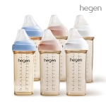 헤겐 분유 수유 패키지 3(젖병 330ml 6P)(젖꼭지 3단계 포함)(컬러선택)★보관뚜껑 2P 증정(컬러랜덤)