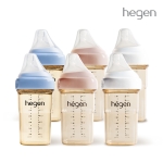 헤겐 분유 수유 패키지 (젖병 240ml 6P)(젖꼭지 2단계 포함)(컬러선택)★보관뚜껑 2P 증정(컬러랜덤)