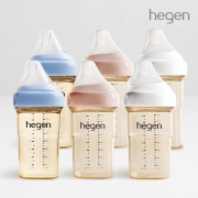 헤겐 분유 수유 패키지 (젖병 240ml 6P)(젖꼭지 2단계 포함)(컬러선택)★느린유속 빨대&스파우트 뚜껑 증정(컬러랜덤)