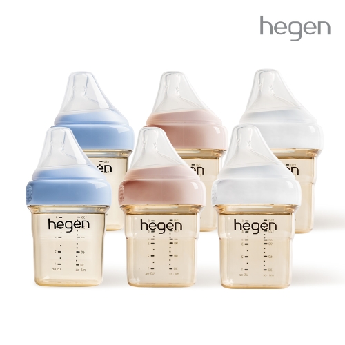 헤겐 분유 수유 패키지 (젖병 150ml 6P)(젖꼭지 1단계 포함)(컬러선택)★보관뚜껑 2P 증정(컬러랜덤)