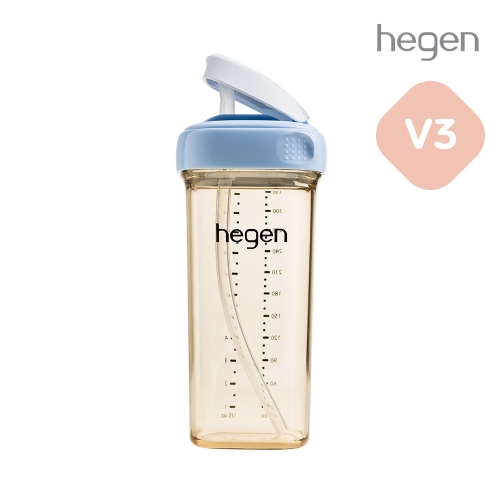 헤겐 V3 빨대컵 PPSU 330ml 블루★빨대 세척솔 증정