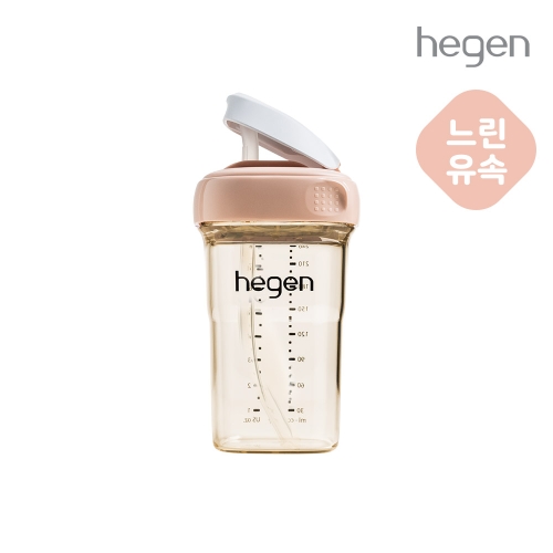 헤겐 NEW 빨대컵 PPSU 240ml 핑크 (느린 유속)