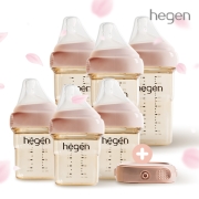 [봄SET] 헤겐 애착젖병 PPSU 150ml 3P + 240ml 3P 핑크(젖꼭지 포함)★보관뚜껑 1P 증정(핑크)