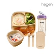 [이유식올인원세트2] 헤겐 실리콘 플레이트+볼&스낵 SET + 포크&스푼 SET + V3빨대컵