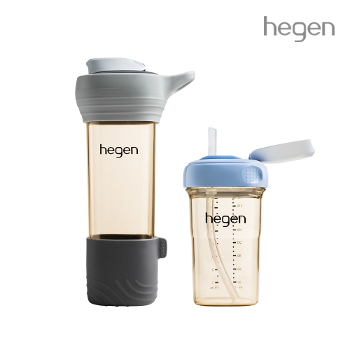 헤겐 450ml 라이프스타일 보틀 PPSU 슬레이트 그레이 + 느린유속 빨대컵 240ml★스트랩 1P 증정(컬러랜덤)