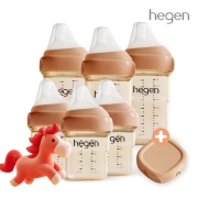 [붉은말띠SET] 헤겐 애착젖병 PPSU 150ml 3P + 240ml 3P 오번(젖꼭지 포함)★보관뚜껑 1P 증정(오번)
