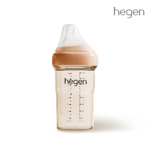 헤겐 컬러젖병 PPSU 240ml 오번(1P) (젖꼭지 2단계포함)★보관뚜껑 1P 증정(컬러랜덤)