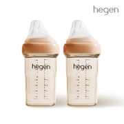 헤겐 컬러젖병 PPSU 240ml 오번 트윈(젖꼭지2단계포함)★보관뚜껑 1P 증정(컬러랜덤)