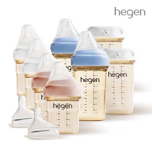 [골든템세트1 50%특가]헤겐 애착젖병 PPSU 150ml 4P(젖꼭지포함) + 240ML 2P(젖꼭지포함)+ 보관용기 240ml 2P + 젖꼭지 2P 단계선택★보관뚜껑 1P 증정(컬러랜덤)