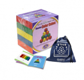 [러닝스텝] 2.5cm 칼라 쌓기나무 100pcs (미니북포함)+쌓기나무주머니