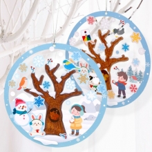 겨울나무 꾸미기 투명 액자