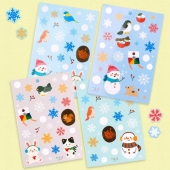 겨울 꾸미기 모양 스티커 4종 세트