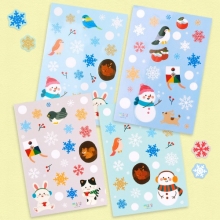 겨울 꾸미기 모양 스티커 4종 세트