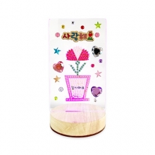 카네이션 보석십자수 아크릴 무드등 - 1인용 (2종 택1)