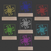 [온교육] 아크릴 7색 무지개등-사각(40인용)(40개,케이블포함)