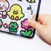 봄 여름 투명 스티커 액자 썬캐쳐 끈포함 (꽃,바다)