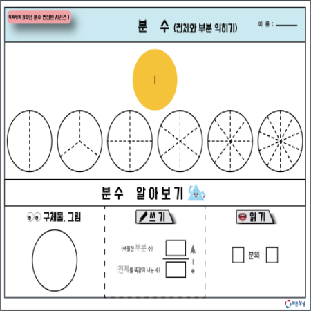 [온교육] 미찌쌤의 3학년분수연산판 시리즈1(대형)