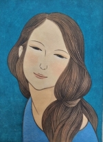 동양 인물 채색화 "푸른꿈"