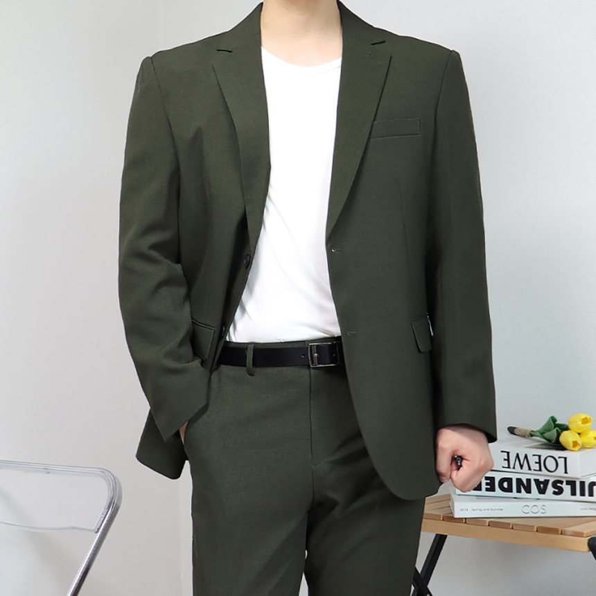 남자결혼식복장 새미정장 카키수트