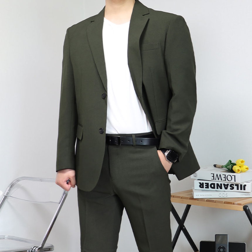 남자결혼식복장 새미정장 카키수트
