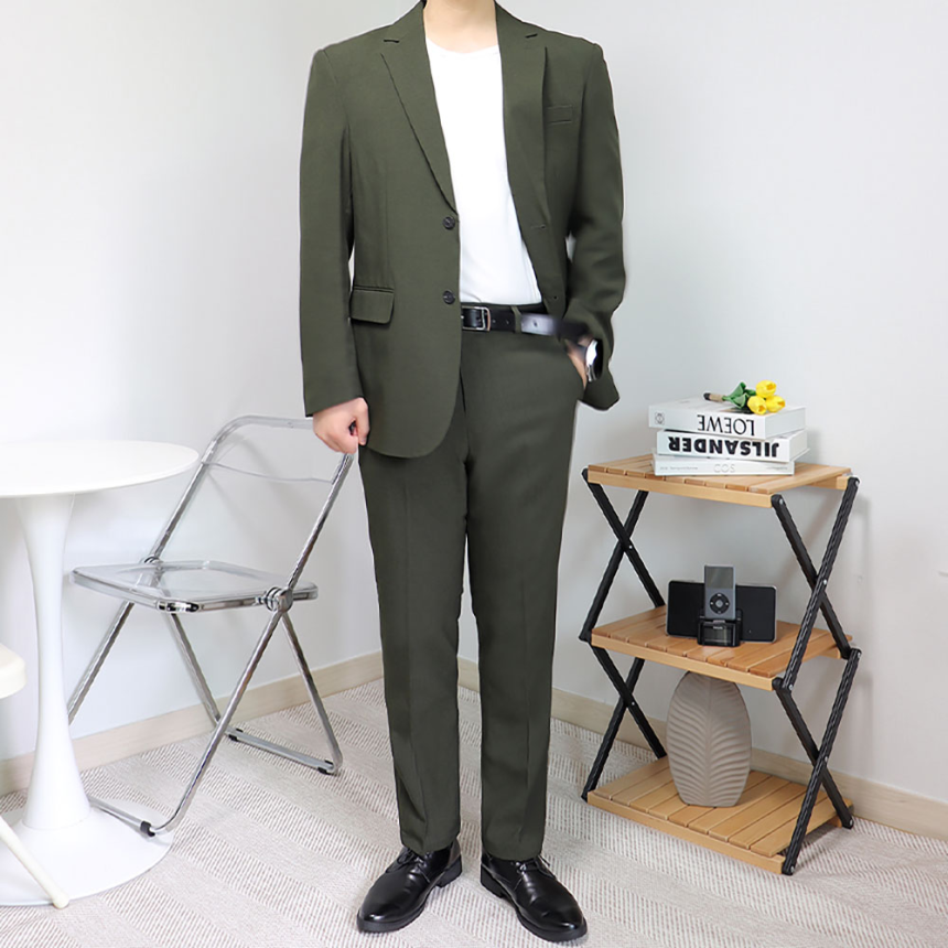 남자결혼식복장 새미정장 카키수트