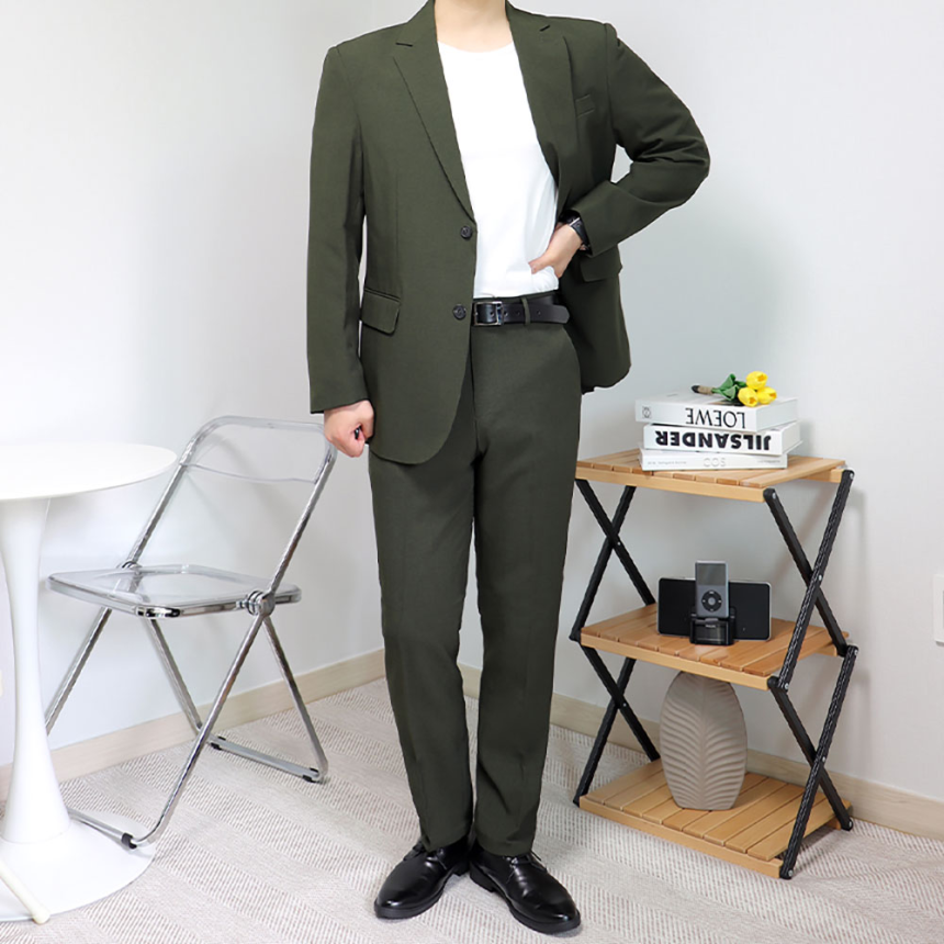 남자결혼식복장 새미정장 카키수트