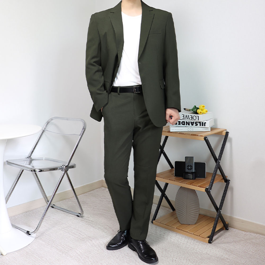 남자결혼식복장 새미정장 카키수트