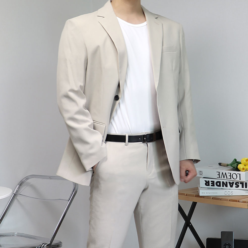 베이지셋업 베이지정장 남자예복 빅사이즈수트