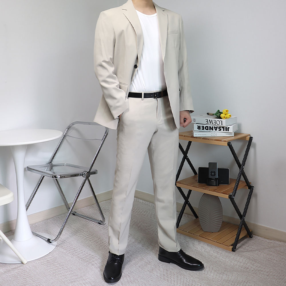 베이지셋업 베이지정장 남자예복 빅사이즈수트
