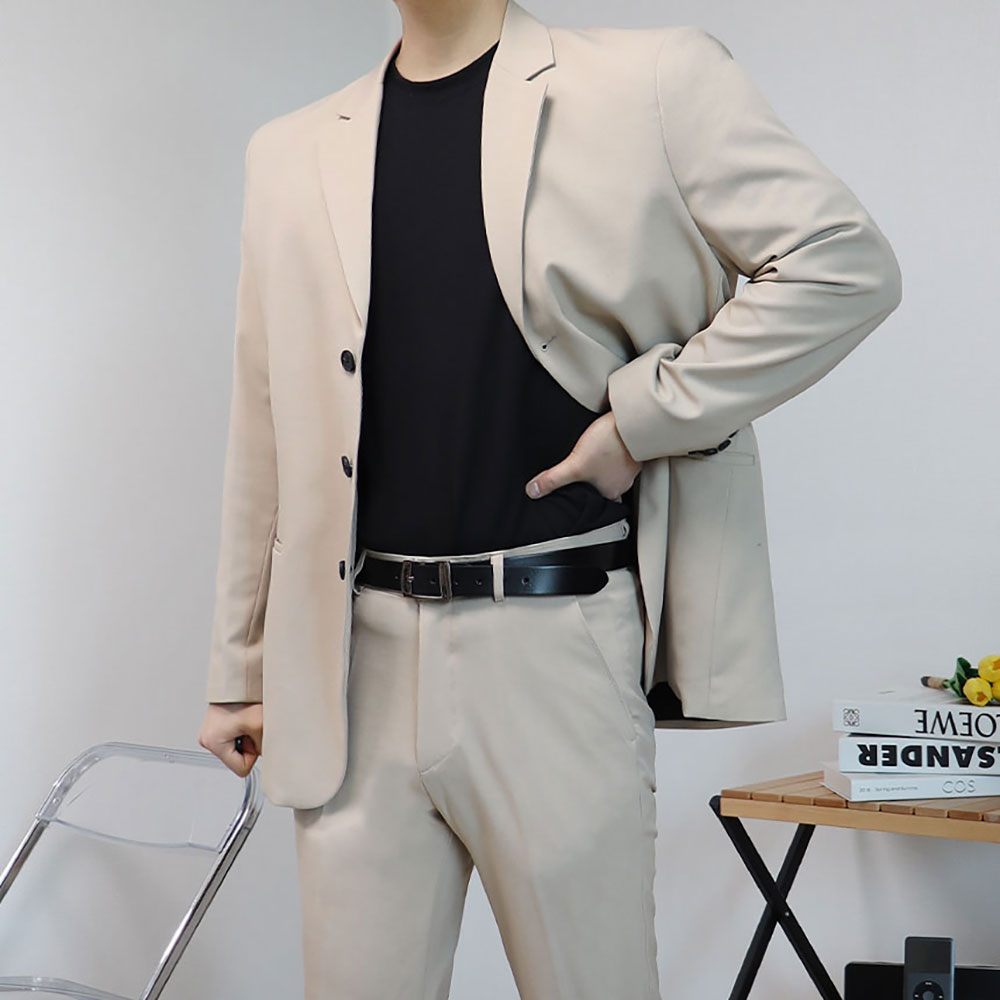 남자오버핏수트 베이지색정장 베이지셋업