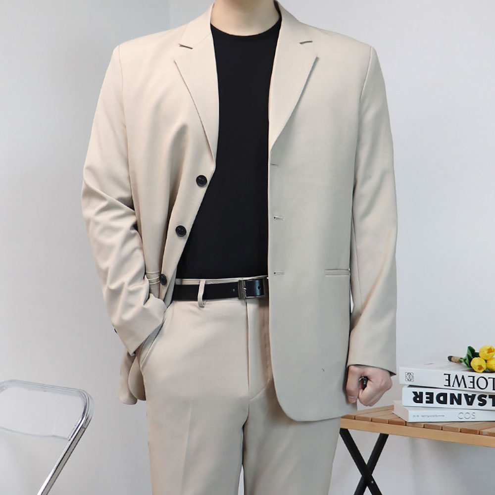 남자오버핏수트 베이지색정장 베이지셋업