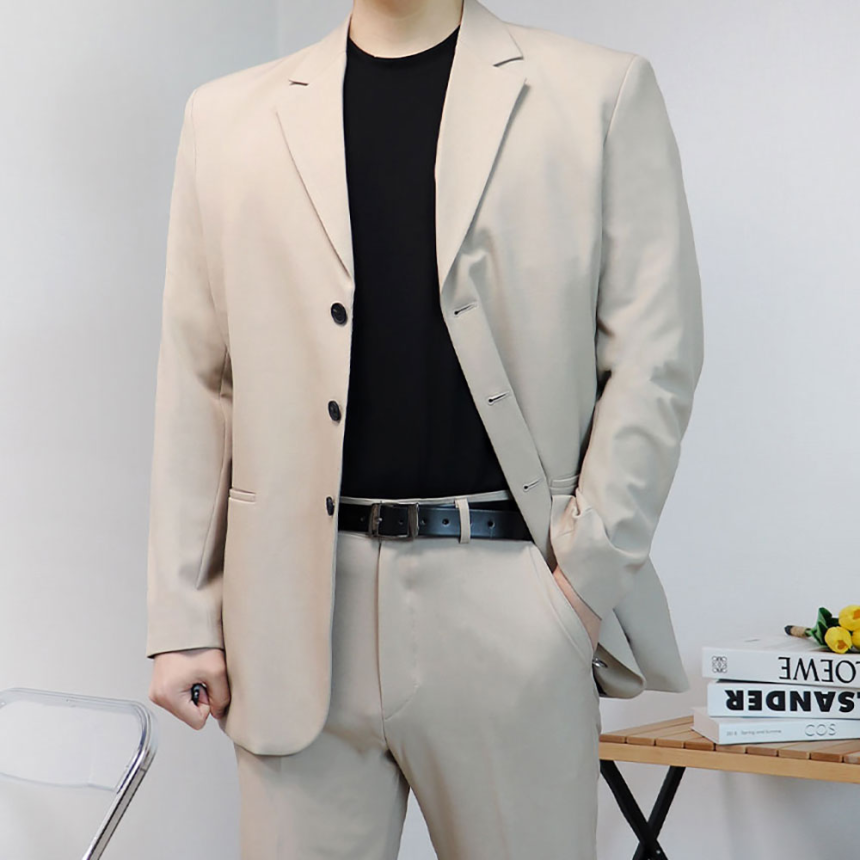 남자오버핏수트 베이지색정장 베이지셋업