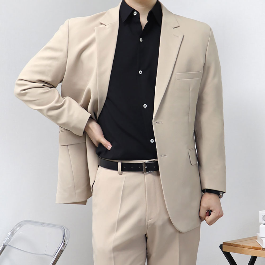 베이지색정장 개화기남자 남자예복 베이지셋업