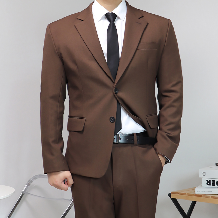 남자결혼식복장 갈색정장 남자셋업수트 겨울양복