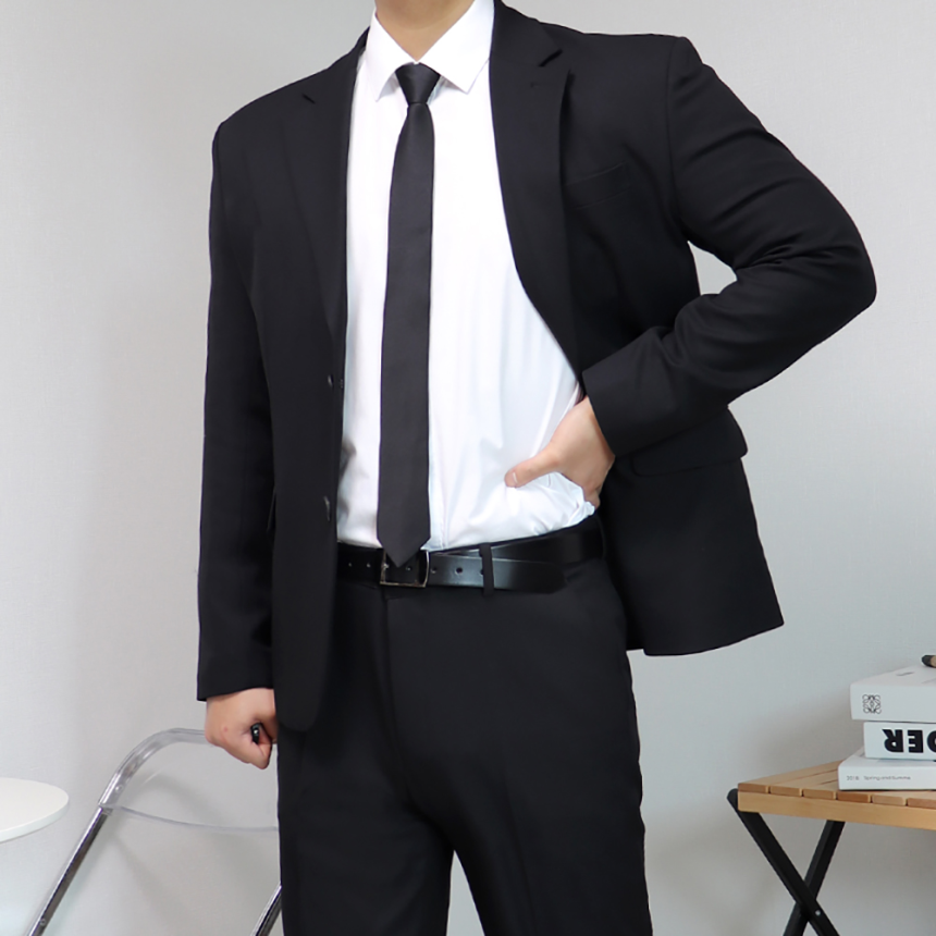 남자 블랙 장례식 정장 겨울 양복 셋업 수트