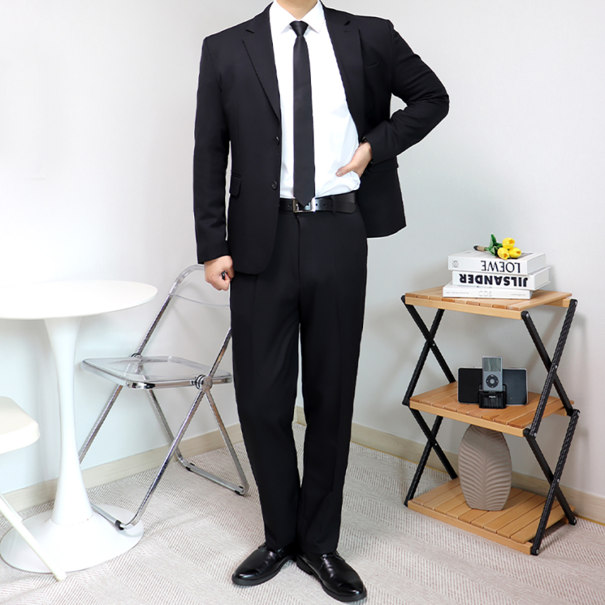 남자 블랙 장례식 정장 겨울 양복 셋업 수트
