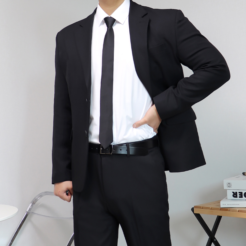 남자 블랙 장례식 정장 겨울 양복 셋업 수트