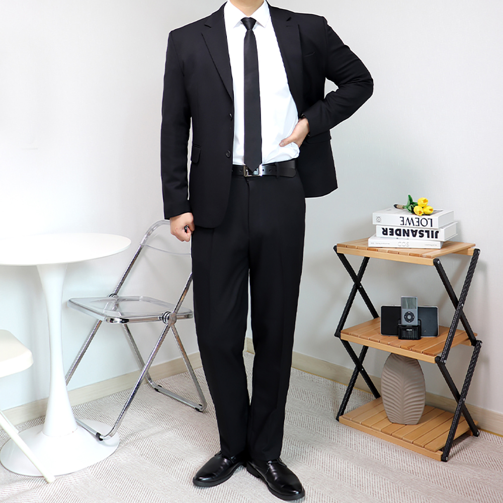 남자 블랙 장례식 정장 겨울 양복 셋업 수트
