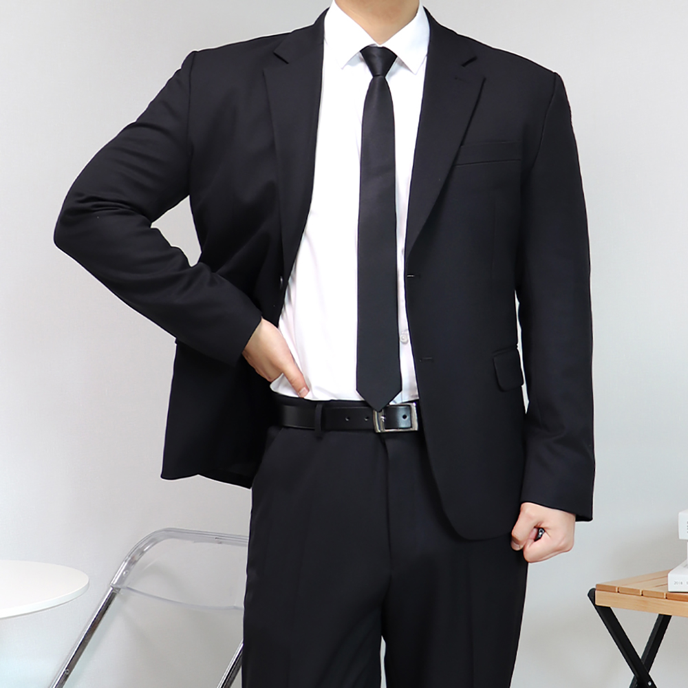 남자 블랙 장례식 정장 겨울 양복 셋업 수트