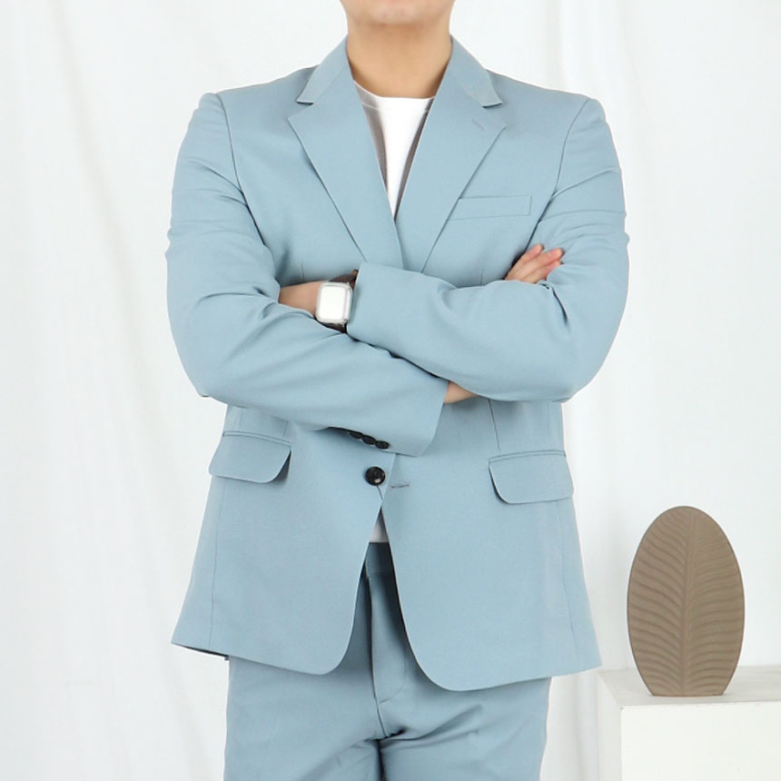 남자 소라 민트 무대의상 셋업 수트