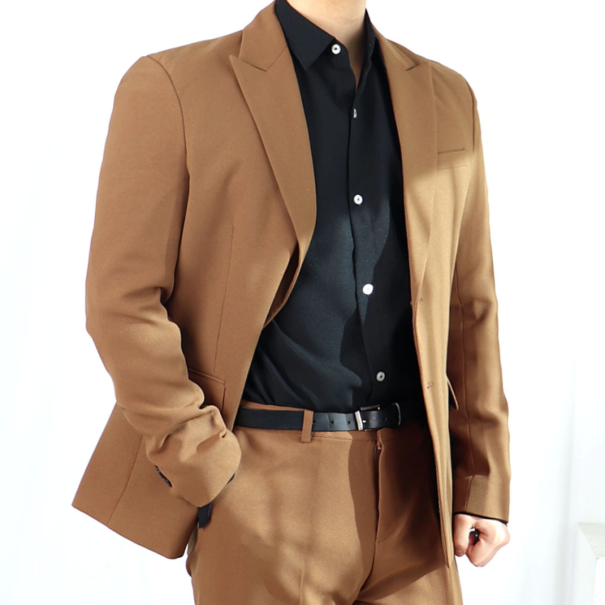 남자 경성 개화기 정장 브라운 피크드라펠 수트